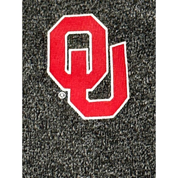 CCC Oklahoma Sooners Quarter Zip Pullover Shirt Logo Gray Red Long Sleeve Small - Picture 7 of 7